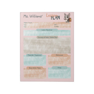 Teacher lesson plan French bulldog school Notepad