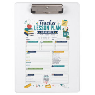 Teacher Lesson Plan Organizer Clipboard for Classr