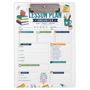 Teacher Lesson Plan Organizer Clipboard for Classr