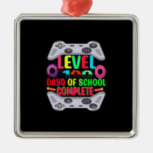 Teacher Level 100 Days Of School Complete Metal Ornament