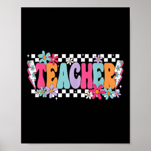 Teacher Life Happy First Day Of School Funny Back  Poster