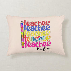 Teacher Life Repeated Pattern - Stylish Educator Accent Pillow