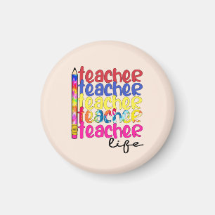 Teacher Life Repeated Pattern - Stylish Educator Magnet