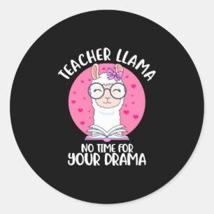Teacher Llama Classic Round Sticker