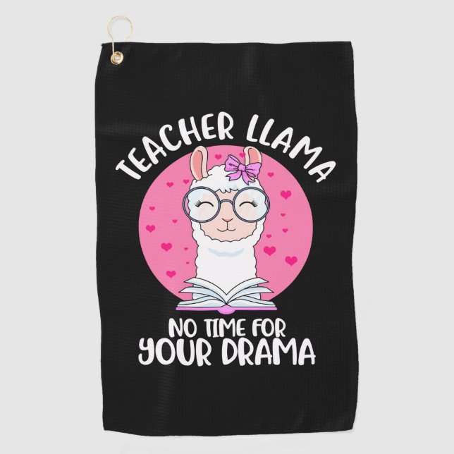Teacher Llama Golf Towel (Front)