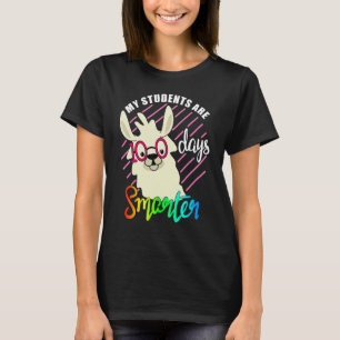 Teacher Llama lovers My Students are 100 Days smar T-Shirt