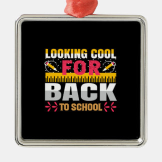 Teacher Looking Cool For Back To School Metal Ornament