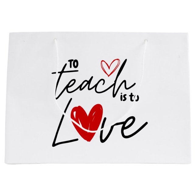 Teacher love 100th school teaching personalized large gift bag (Front)