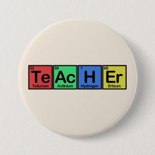 Teacher made of Elements colours 3 Inch Round Button