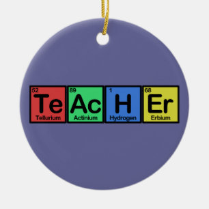Teacher made of Elements colours Ceramic Ornament