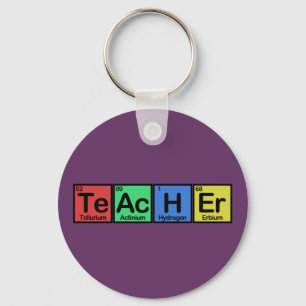Teacher made of Elements colours Keychain