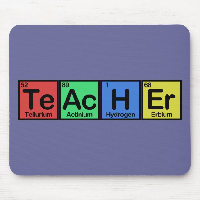 Teacher made of Elements colours Mouse Pad (Front)