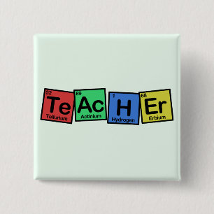 Teacher made of Elements whimsical 2 Inch Square Button