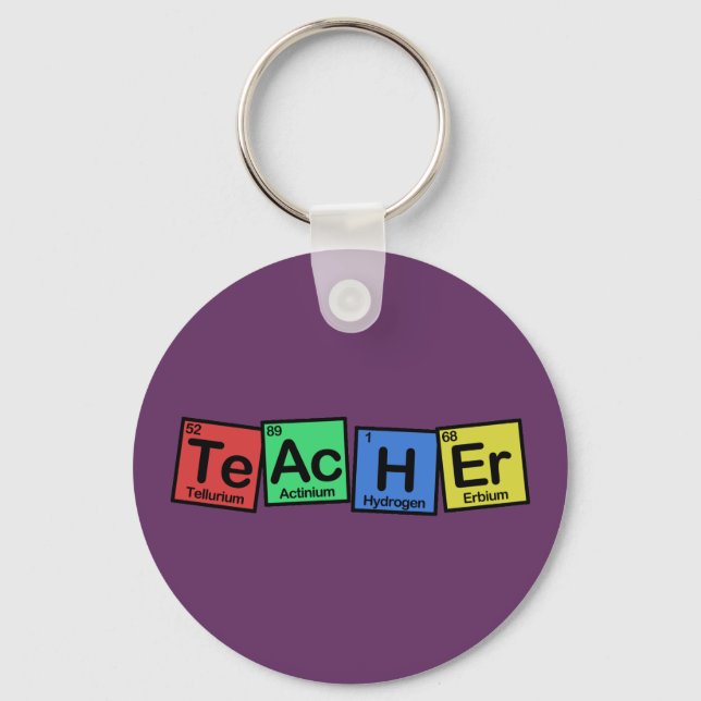 Teacher made of Elements whimsical Keychain (Front)