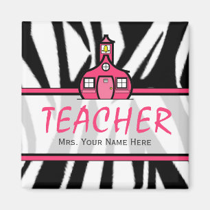 Teacher Magnet - Black Zebra Print