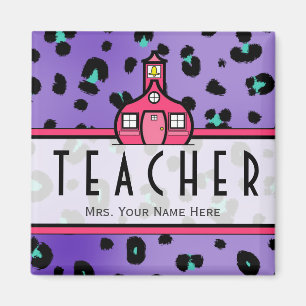 Teacher Magnet - Purple Leopard Print