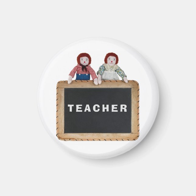 TEACHER magnet Raggedy Ann Andy doll chalkboard. (Front)