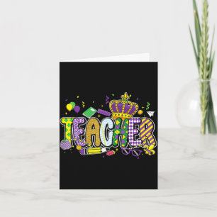 Teacher mardi gras carnival new orleans louisiana  card