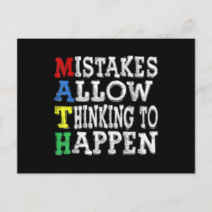 Teacher Math Lovers Mistakes Allow Thinking To Postcard