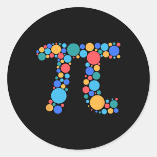 Teacher Math Pi Day Dot Day 2025  Classic Round Sticker