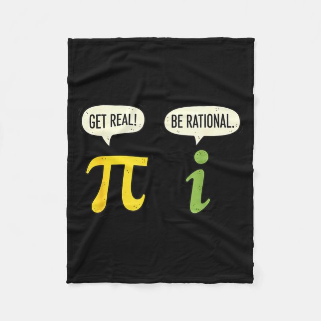 Teacher Math Pi Get Real Be Rational Funny Math Pu Fleece Blanket (Front)