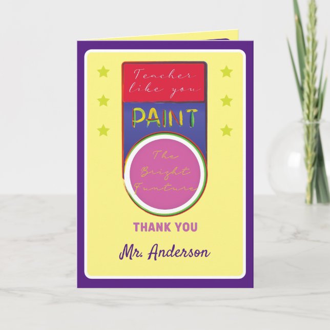 Teacher medal of honour Thank you card (Front)