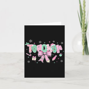 Teacher Merry Christmas Coquette Lace Bow Girl Wom Card