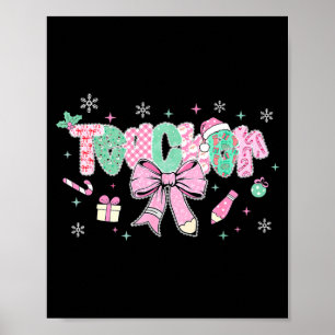Teacher Merry Christmas Coquette Lace Bow Girl Wom Poster
