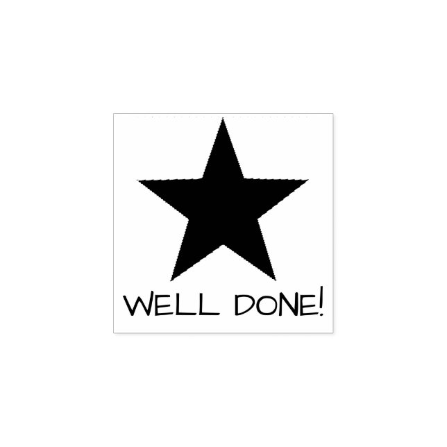 Teacher Message Well Done Star Personalize Rubber Stamp (Imprint)