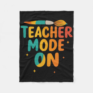 Teacher Mode On Back To School Funny School Teache Fleece Blanket