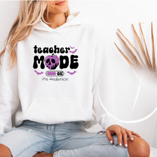 Teacher Mode On Halloween Custom Tote Bag Hoodie