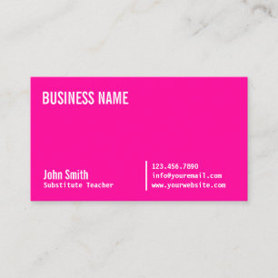 Teacher Modern Hot Pink Business Card