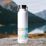 Teacher Modern Rainbow Colours Personalized Name Water Bottle<br><div class="desc">Teacher Modern Rainbow Colours Personalized Name Thor Copper Insulated Bottles features the text "Teacher" in modern rainbow colour repeat script typography with your custom personalized name below. Perfect for your favourite teacher for teacher appreciation,  birthday,  Christmas,  holidays and more. Designed by Evco Studio www.zazzle.com/store/evcostudio</div>