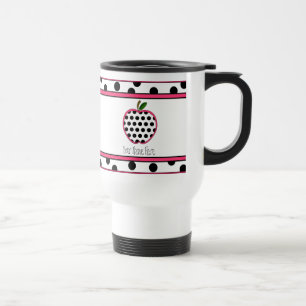 Teacher Mug - Polka Dot Apple Travel Mug