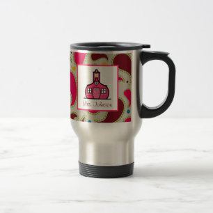 Teacher Mug Schoolhouse Paisley