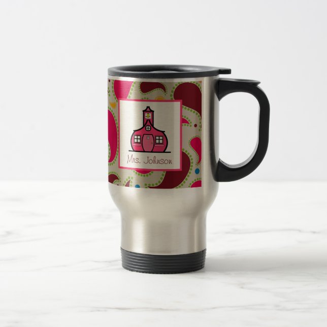 Teacher Mug Schoolhouse Paisley (Right)