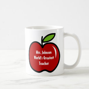 Teacher mug with red apple Personalizable design