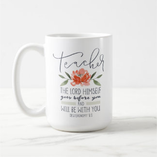 Teacher mug with scripture.