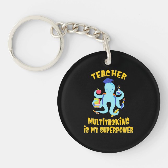 Teacher Multitasking Humour Keychain (Front)