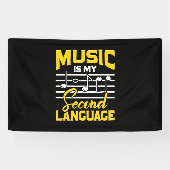 Teacher Music Is My Second Language Banner (Horizontal)
