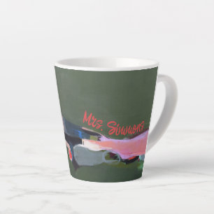  Teacher Name Abstract Art  Latte Mug