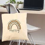 Teacher Name Amazing Class Leopard Print Rainbow Tote Bag<br><div class="desc">Personalized tote bag for teacher! This modern boho glam design has a leopard print rainbow with arched typography and hand lettered script. The wording is fully editable and currently reads "[teacher name] made our year amazing! .. class of [year]". Please browse my store for more teacher gifts.</div>