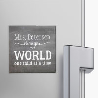 Teacher name chalkboard white typography quote