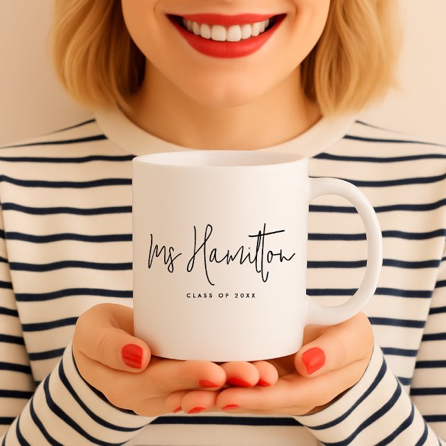 Teacher Name Class of Year Educator Appreciation Coffee Mug (Creator Uploaded)
