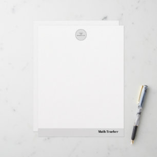 Teacher name elegant quote modern white frame letterhead