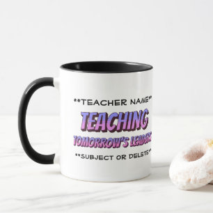 Teacher Name Mug Cartoon Style Teaching Leaders