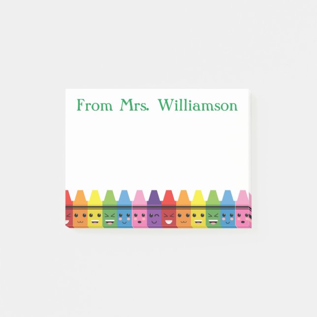 Teacher Name Personalized Cute Post-it Notes (Front)