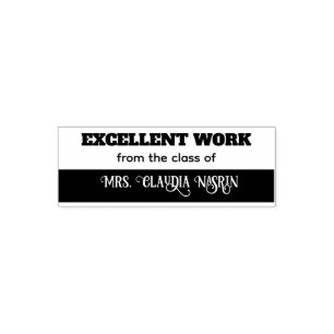 Teacher name personalized excellent work grading s self-inking stamp