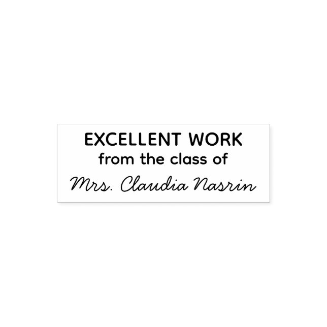 Teacher name personalized excellent work grading self-inking stamp (Design)