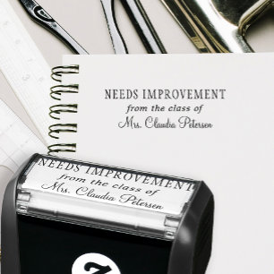 Teacher name personalized homework grading self-inking stamp